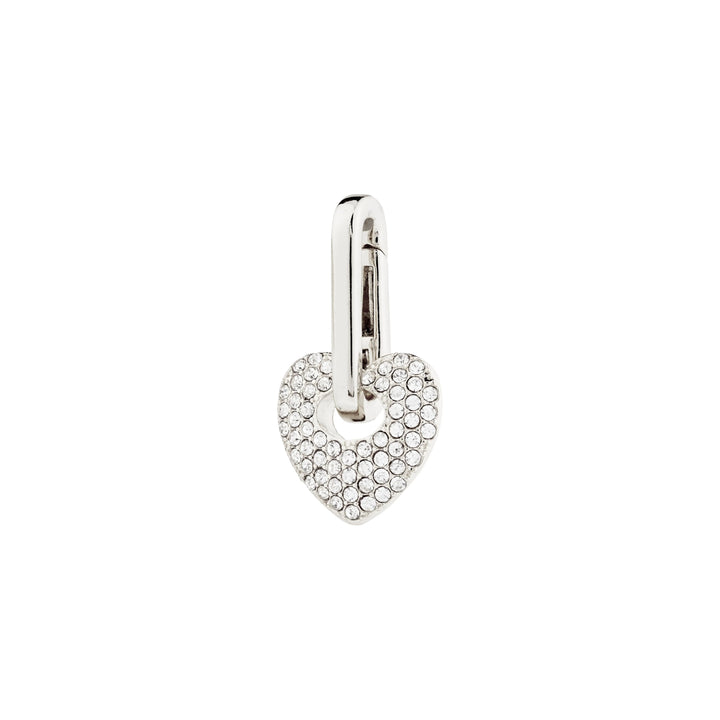 CRYSTAL HEART CHARM Jewelry PILGRIM SILVER PLATED 