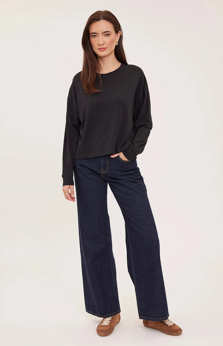 EASTON LONG SLEEVE TOP TOP GENTLE FAWN XS BLACK 