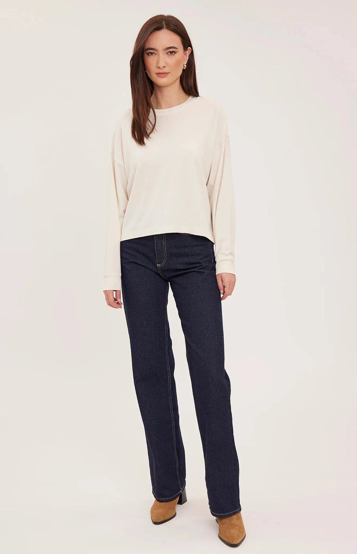 EASTON LONG SLEEVE TOP TOP GENTLE FAWN XS CREAM 