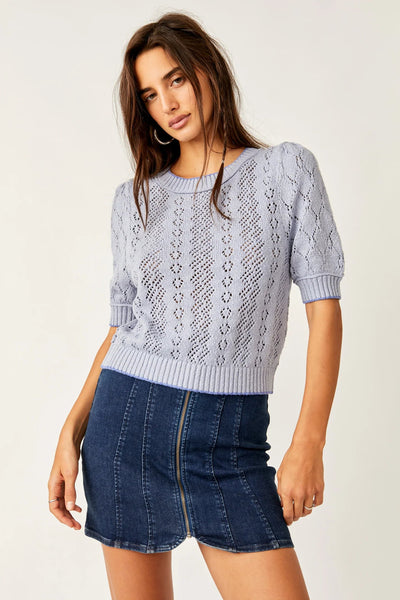 ELOISE PULLOVER SWEATER Free People XS FALLING WATER 