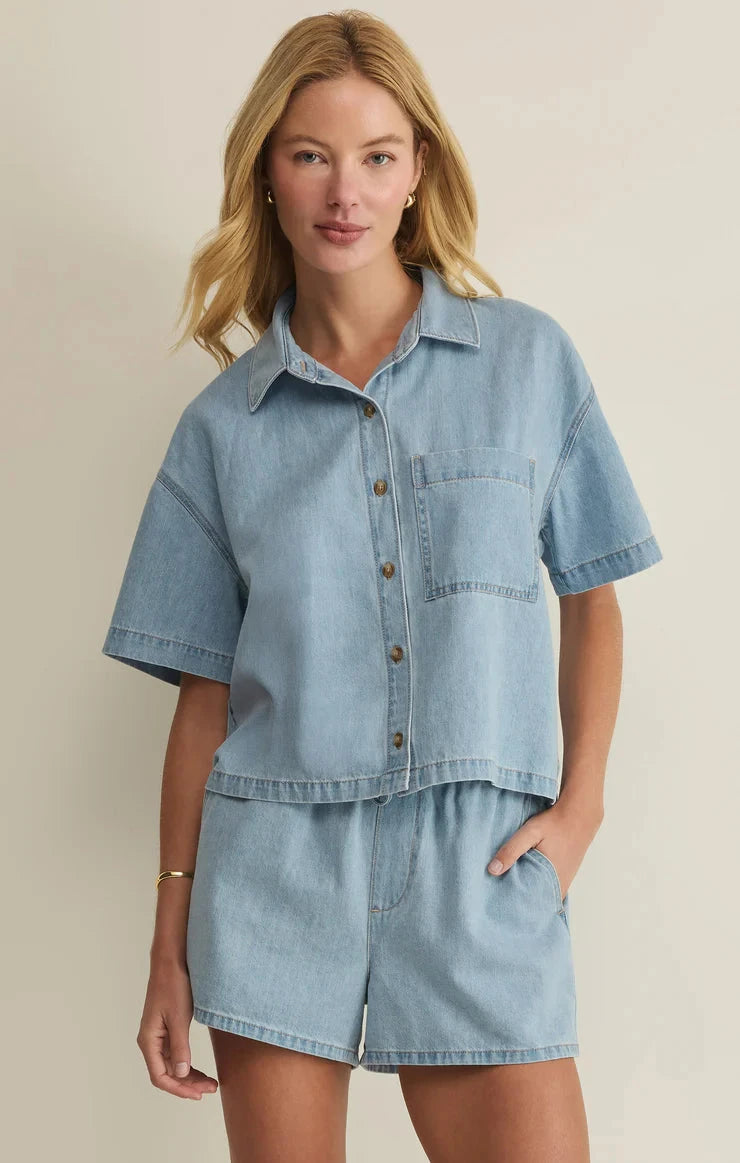 EVERYDAY DENIM BUTTON UP TOP Z SUPPLY 