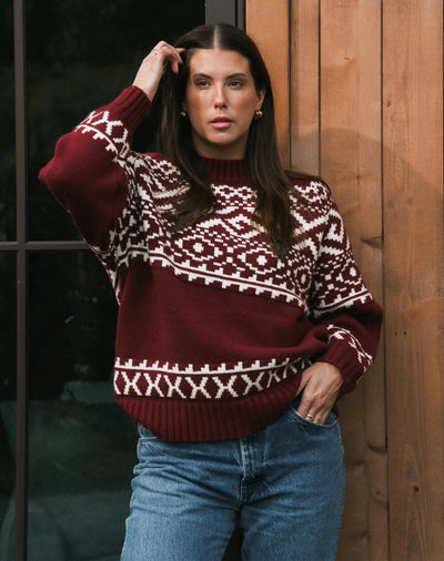 FAIR ISLE KNIT SWEATER SWEATER BRUNETTE THE LABEL 