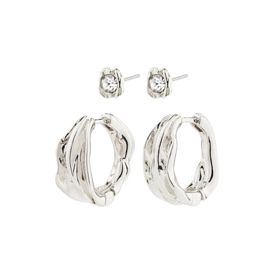 FEEL EARRING SET Jewelry PILGRIM SILVER PLATED 