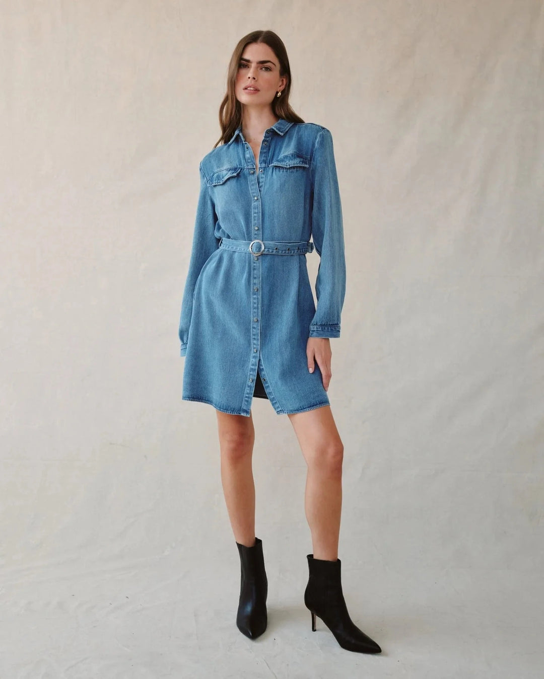 FLAP POCKET BELTED SHIRT DRESS Dress BELLA DAHL 