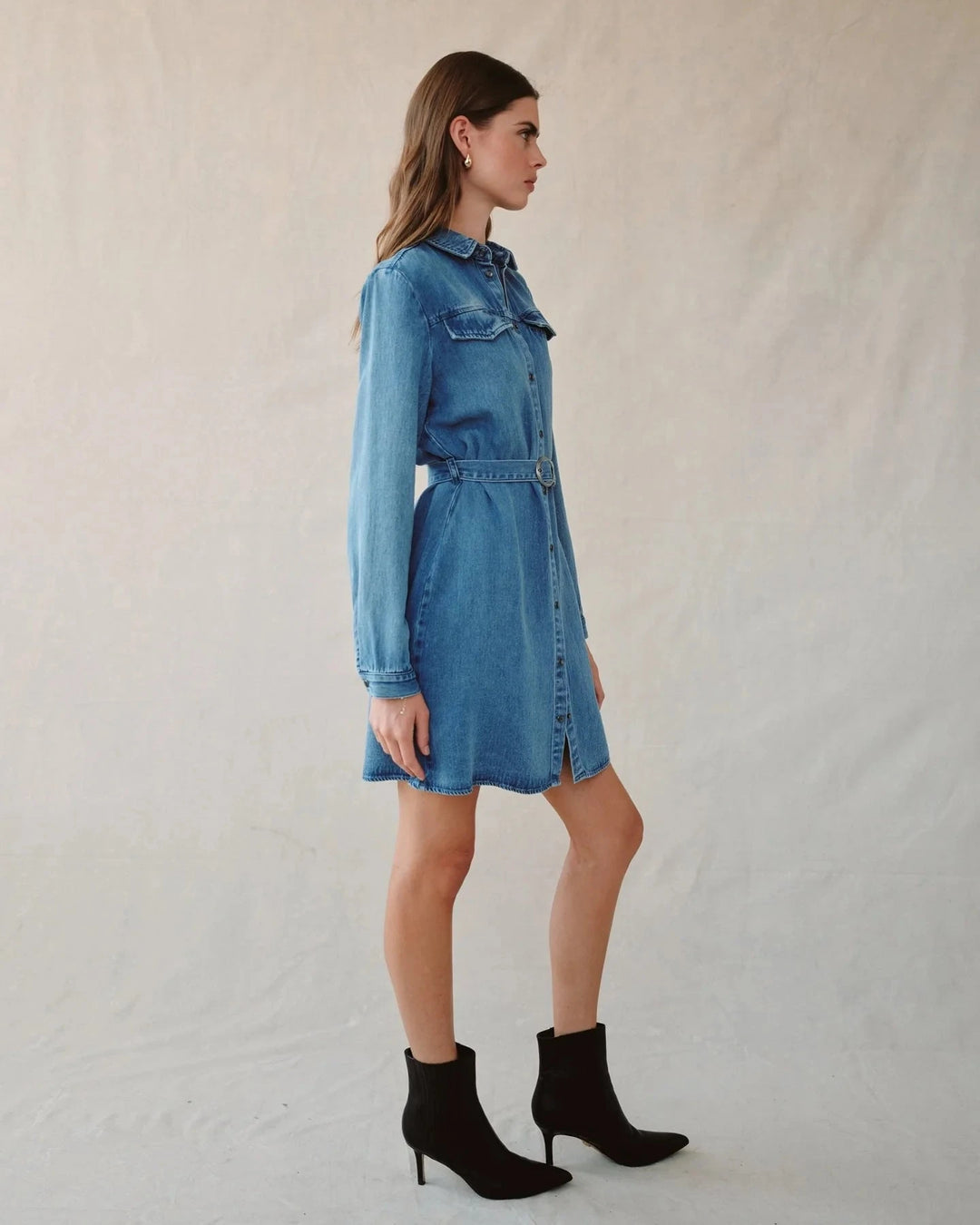 FLAP POCKET BELTED SHIRT DRESS Dress BELLA DAHL 