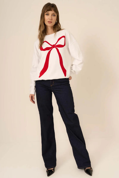 FLOCKED BOW SWEATSHIRT SWEATER PROJECT SOCIAL T 