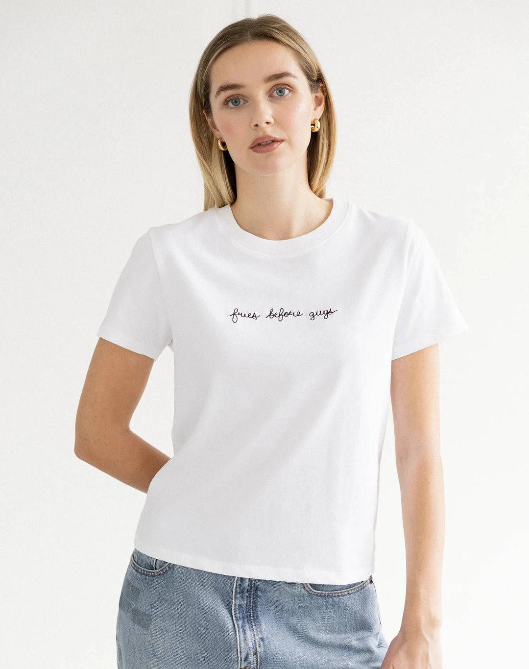 FRIES BEFORE GUYS TEE T-Shirt BRUNETTE THE LABEL 