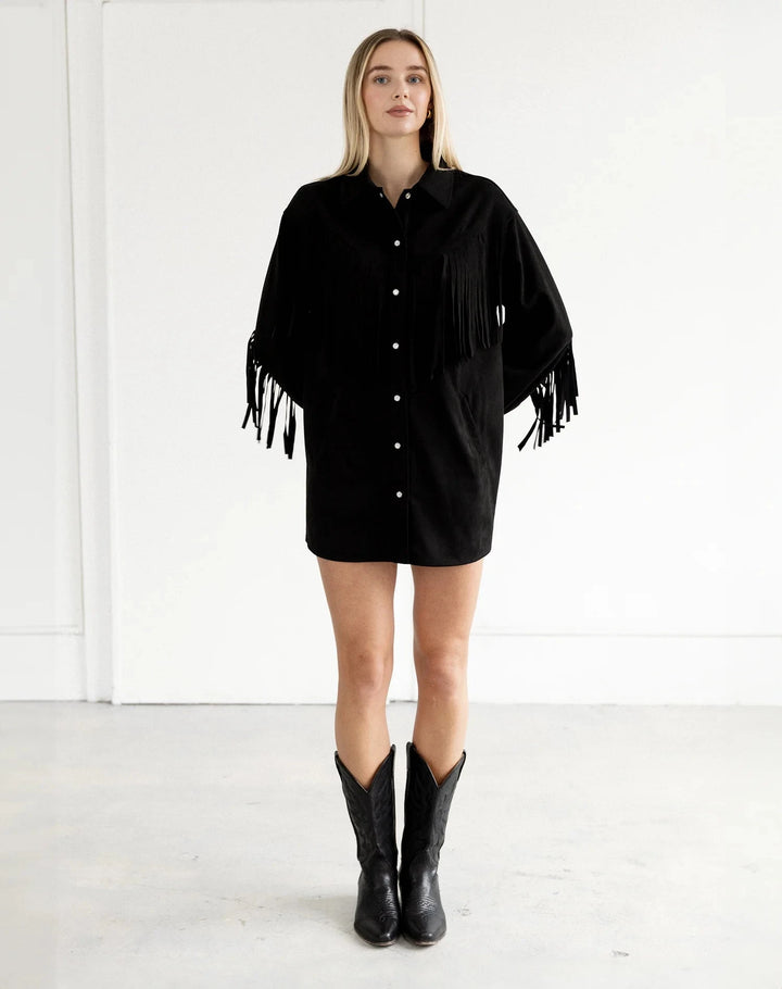 FRINGE JACKET DRESS JACKET BRUNETTE THE LABEL 