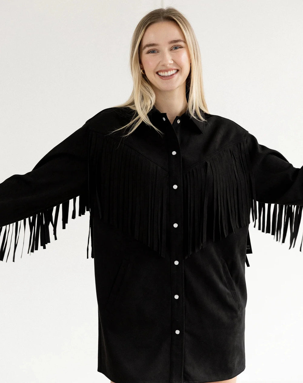 FRINGE JACKET DRESS JACKET BRUNETTE THE LABEL 