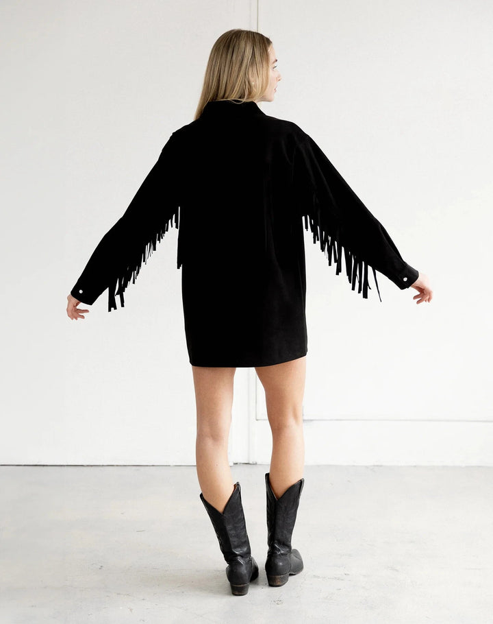 FRINGE JACKET DRESS JACKET BRUNETTE THE LABEL 