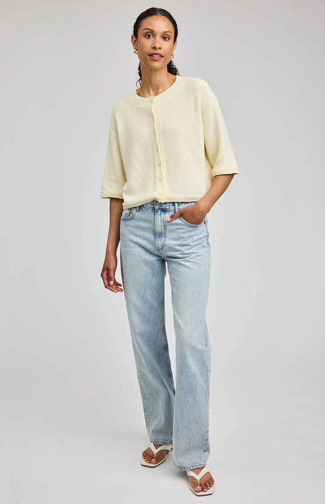 GENEVIEVE CARDIGAN TOP GENTLE FAWN 