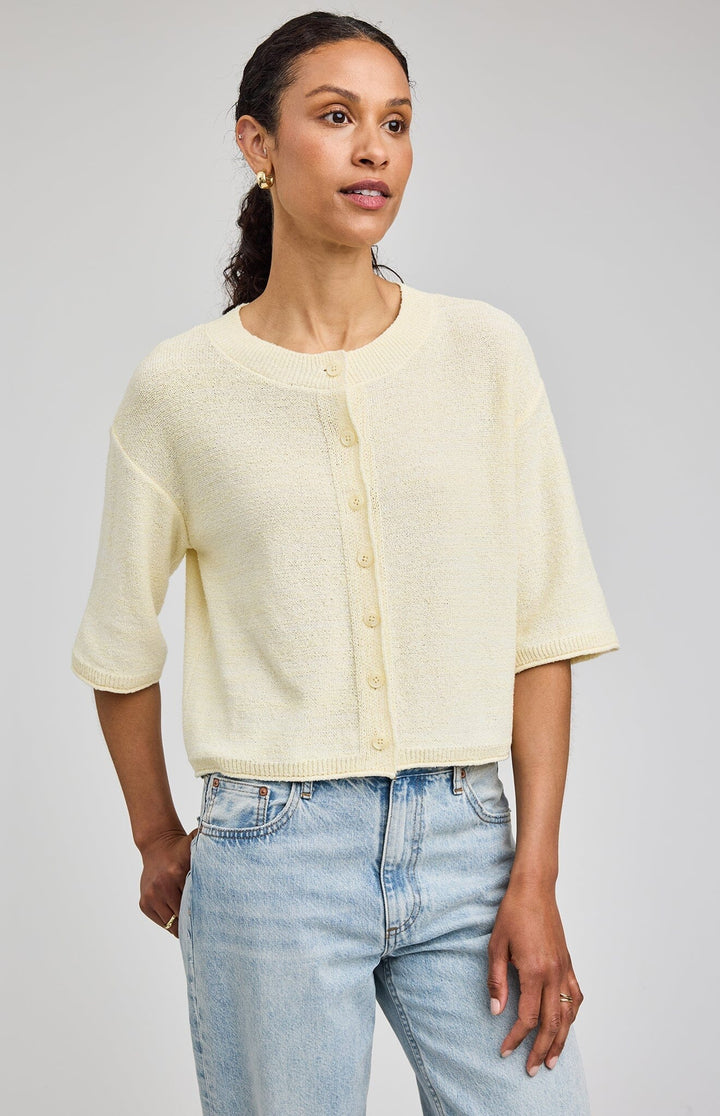 GENEVIEVE CARDIGAN TOP GENTLE FAWN XS CORNSILK 