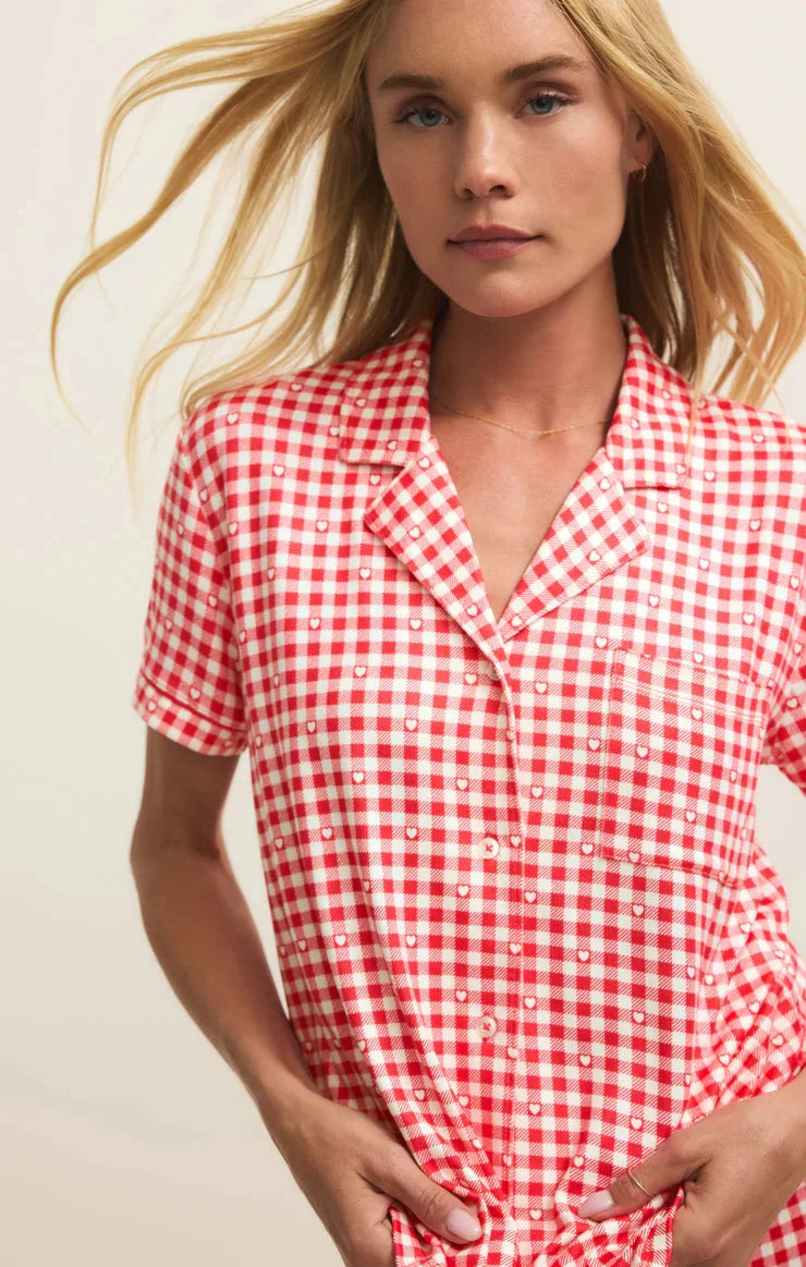 GINGHAM PJ TOP TOP Z SUPPLY 