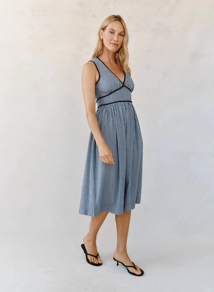 GINGHAM V-NECK MIDI DRESS Dress BELLA DAHL 