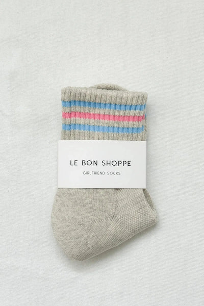 GIRLFRIEND SOCKS - BRIGHT GREY Socks LE BON SHOPPE 