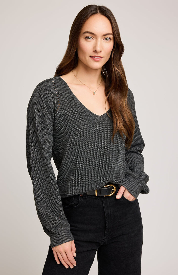 HAILEY SWEATER SWEATER GENTLE FAWN XS HEATHER CHARCOAL 
