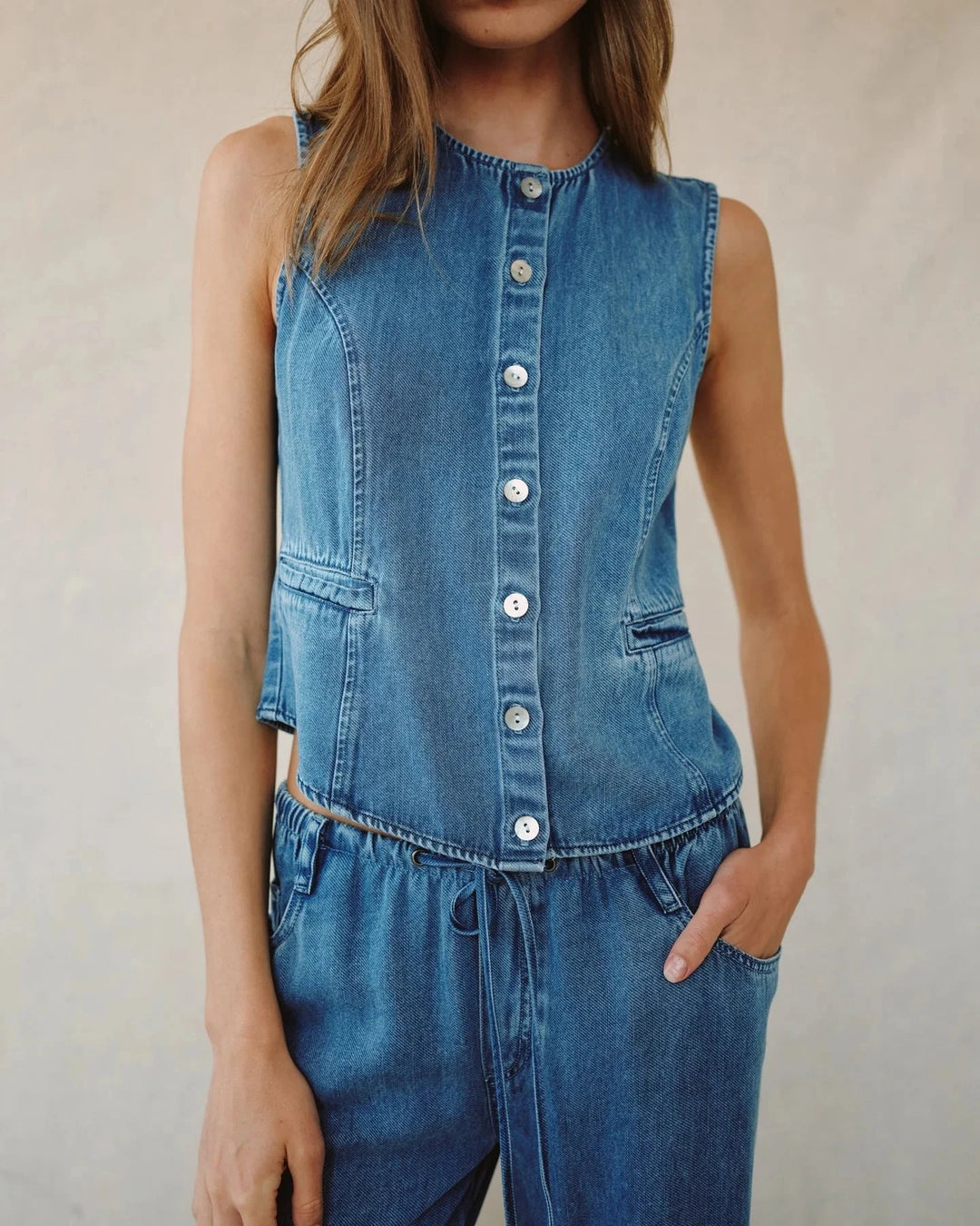 HIGH NECK VEST top BELLA DAHL 
