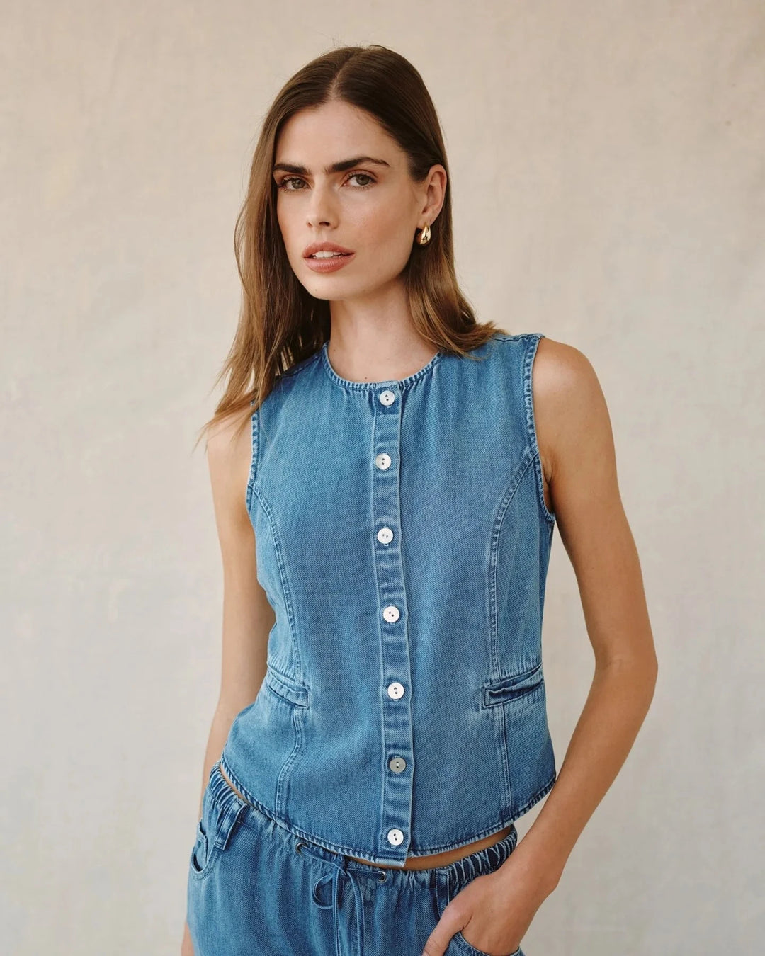 HIGH NECK VEST top BELLA DAHL 