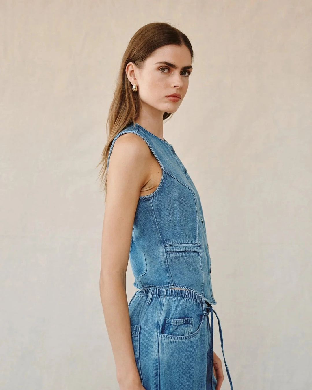 HIGH NECK VEST top BELLA DAHL 