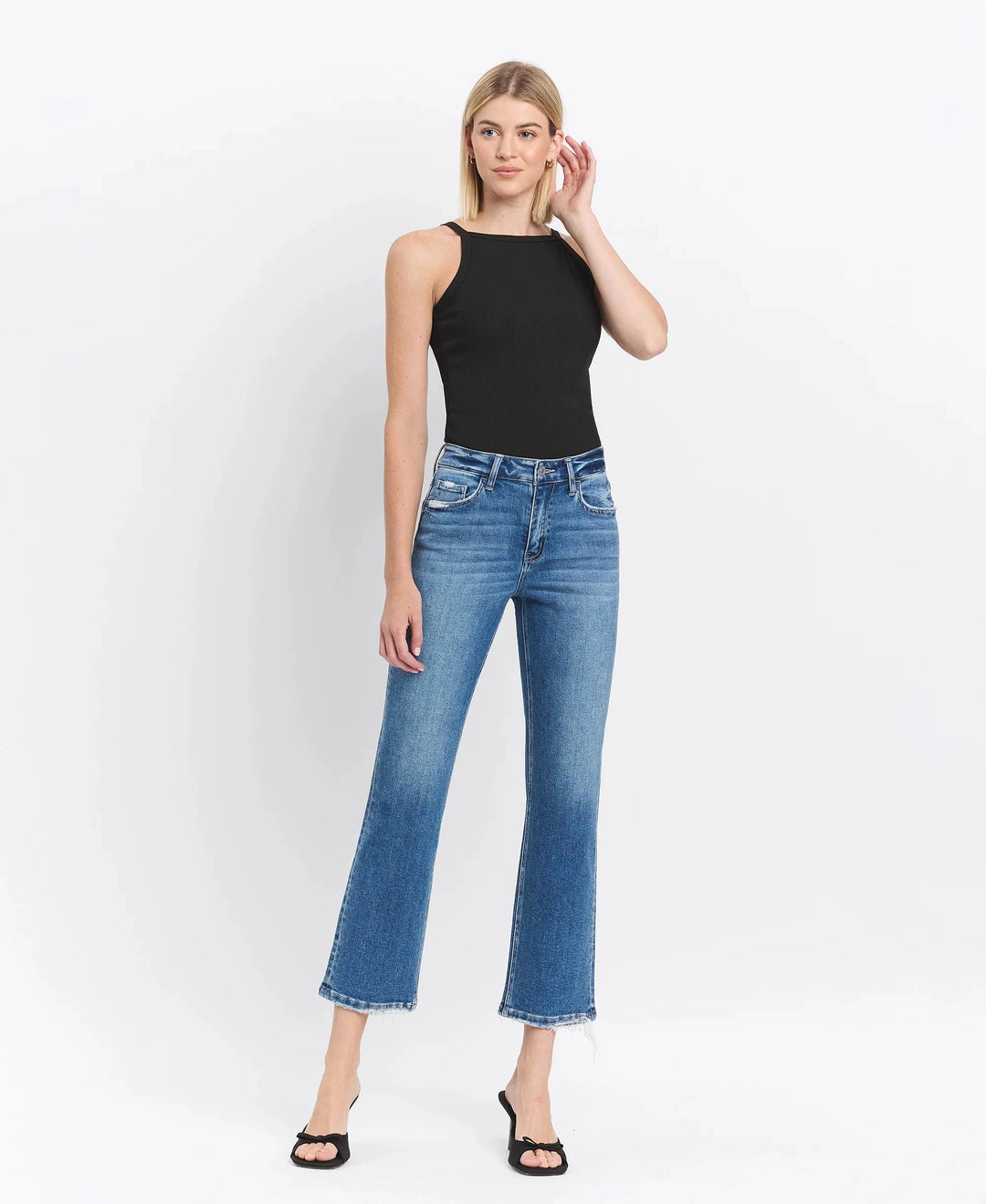 HIGH RISE ANKLE STRAIGHT - VANDROSS DENIM VERVET 