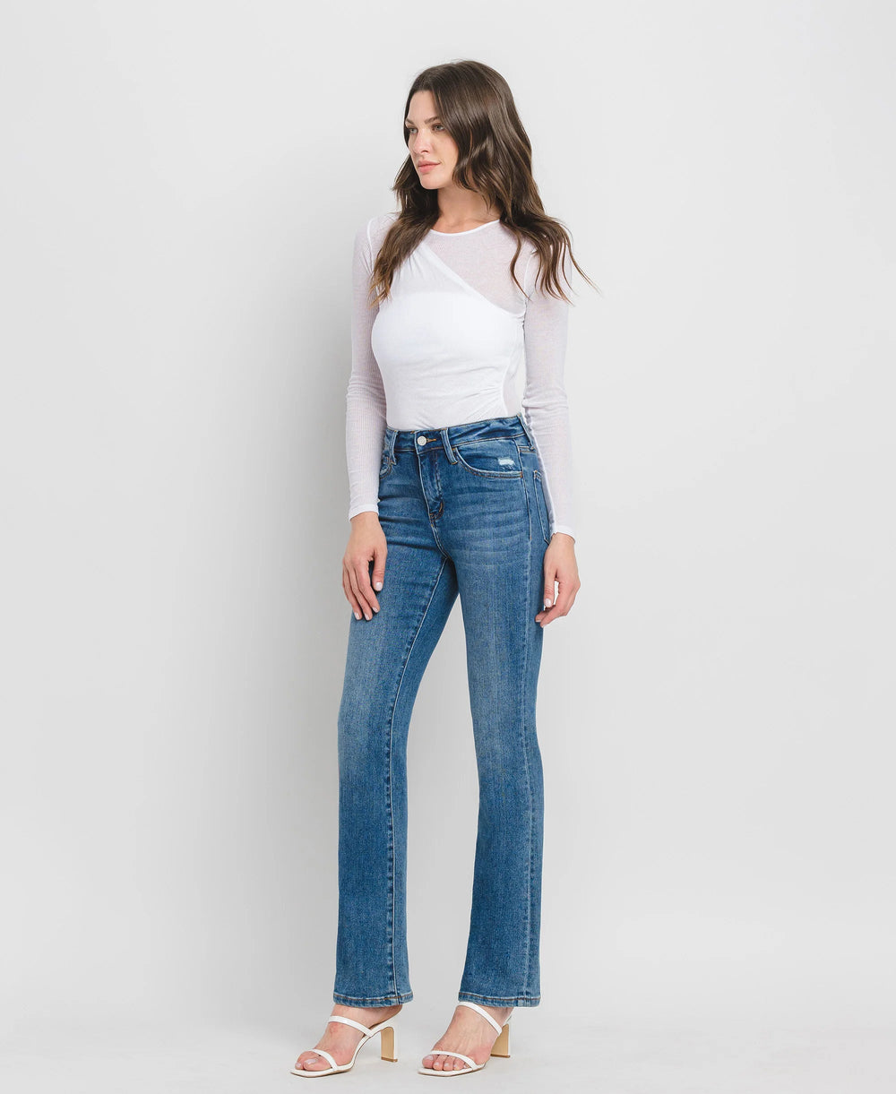 HIGH RISE SLIM BOOTCUT - SHINING DENIM VERVET 