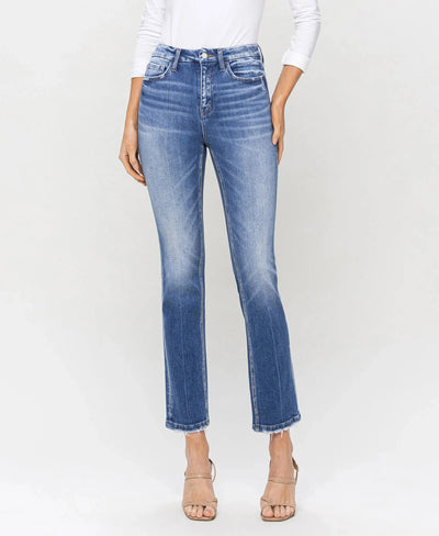 HIGH RISE SLIM STRAIGHT - POISED DENIM FLYING MONKEY 