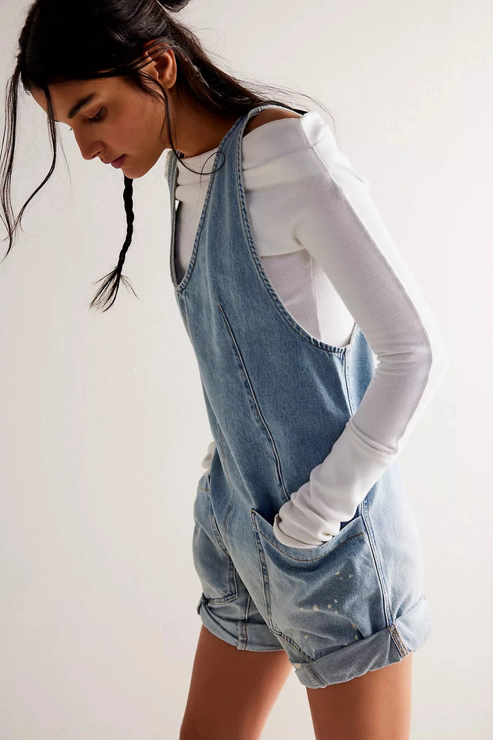 HIGH ROLLER SHORTALL ROMPER Free People 