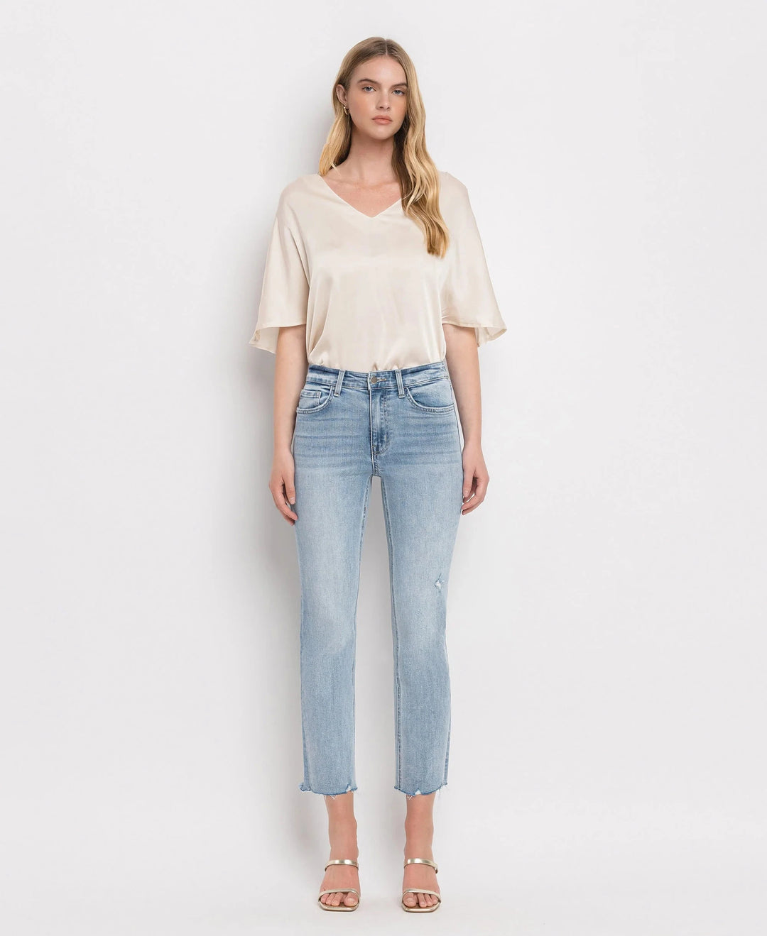 HIGHRISE CROP STRAIGHT - POLITE DENIM FLYING MONKEY 