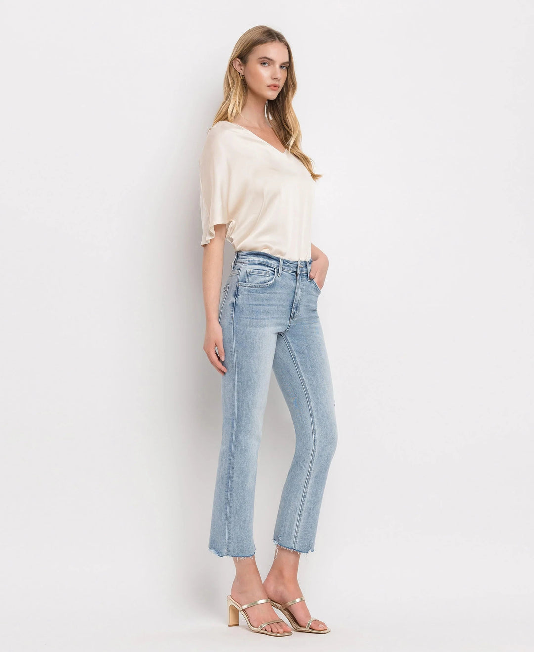HIGHRISE CROP STRAIGHT - POLITE DENIM FLYING MONKEY 