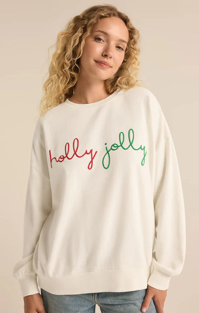 HOLLY EMBROIDERED SWEATSHIRT SWEATER Z SUPPLY 