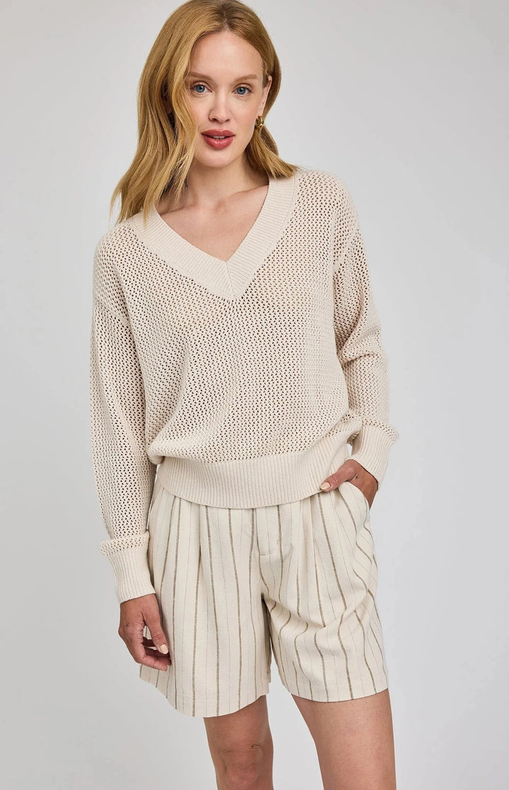 JENSEN PULLOVER SWEATER GENTLE FAWN XS LINEN 