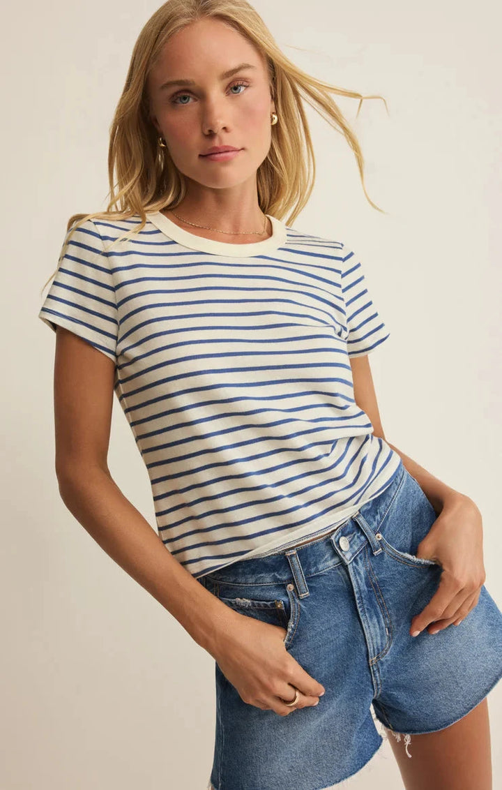 JUNIE STRIPED TEE T-Shirt Z SUPPLY XS TRUE NAVY 