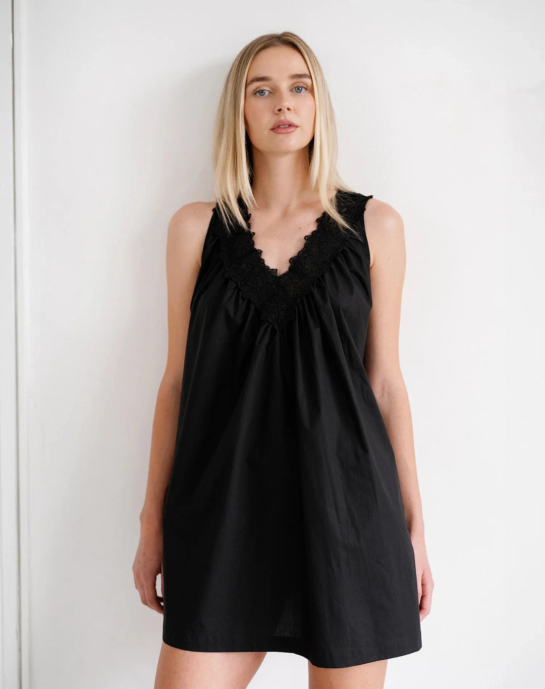 LACE POPLIN DRESS Dress BRUNETTE THE LABEL 