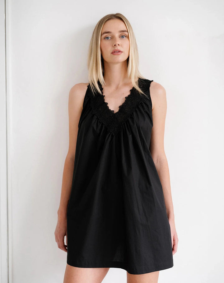 LACE POPLIN DRESS Dress BRUNETTE THE LABEL 