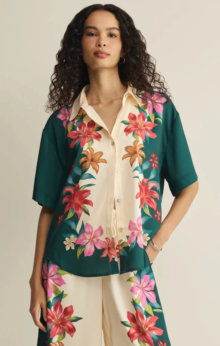 LANI FLORAL BUTTON UP TOP Z SUPPLY 