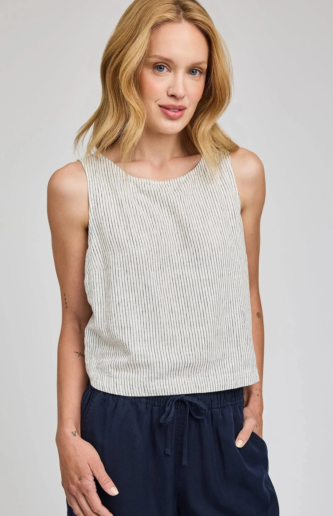 LEANNA TOP Tank GENTLE FAWN XS WHITE STRIPE 