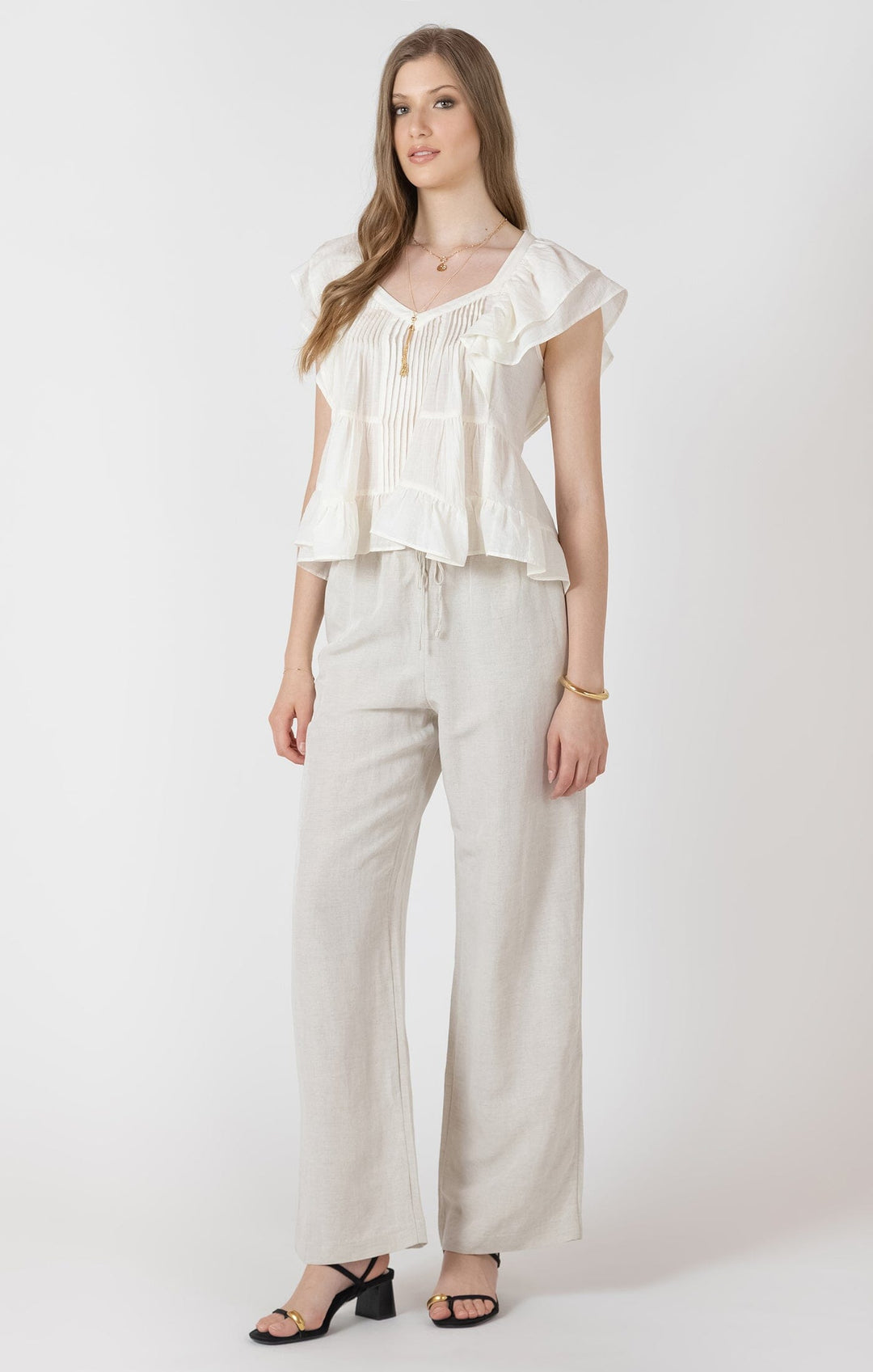 LIDIA TOP blouse BLACK TAPE 