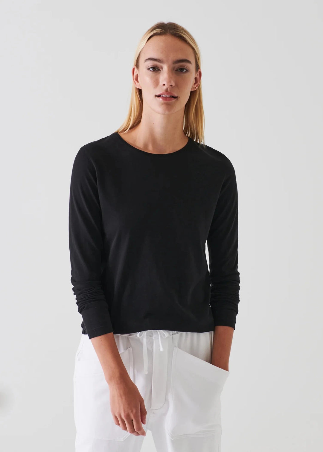 LONG SLEEVE CLASSIC SHIRT T-Shirt PATRICK ASSARAF XS BLACK 