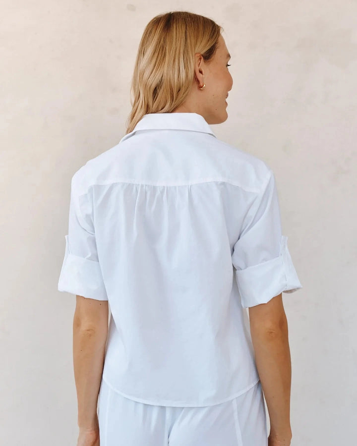 LONG SLEEVE CROP UTILITY SHIRT TOP BELLA DAHL 