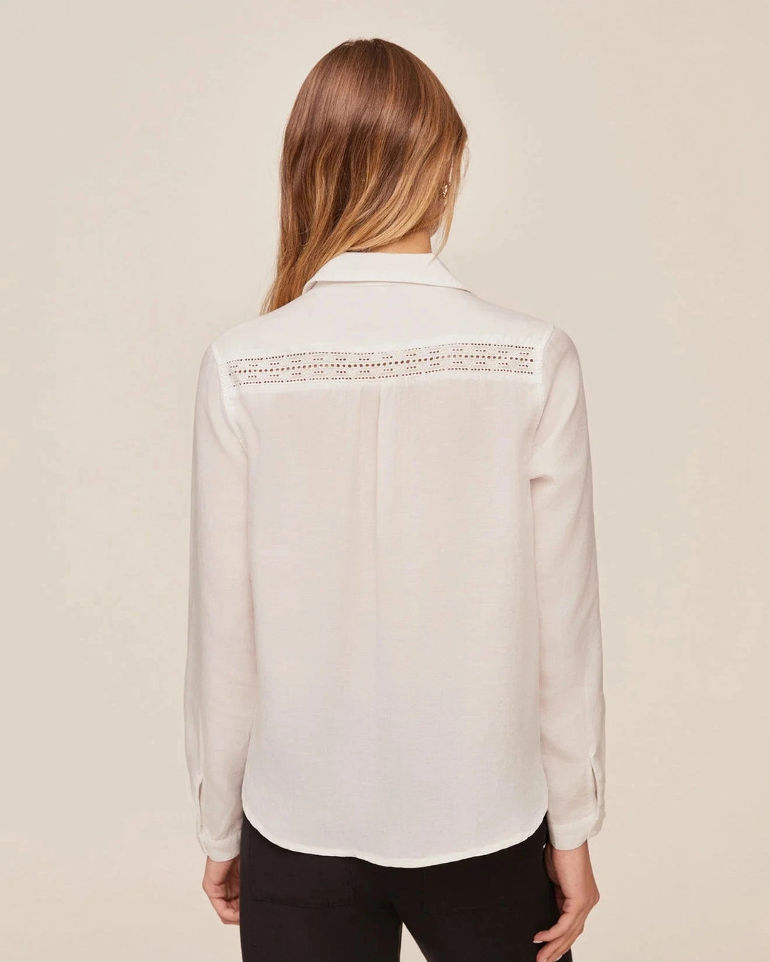 LONG SLEEVE LACE INSET SHIRT top BELLA DAHL 