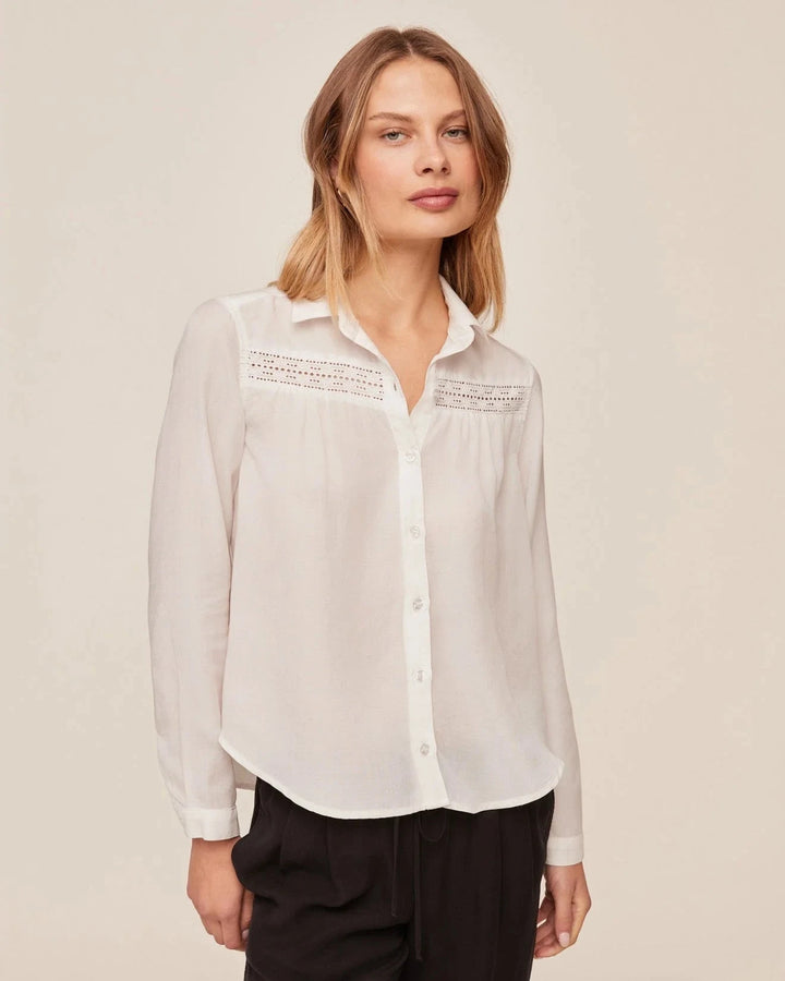 LONG SLEEVE LACE INSET SHIRT top BELLA DAHL 