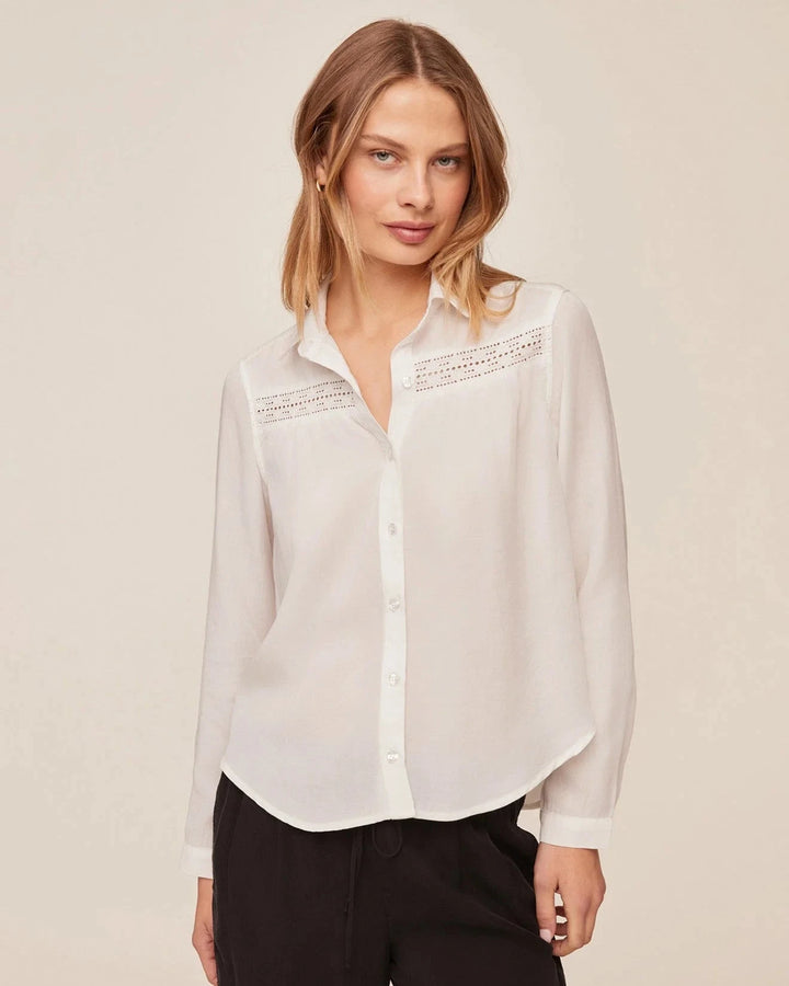 LONG SLEEVE LACE INSET SHIRT top BELLA DAHL 