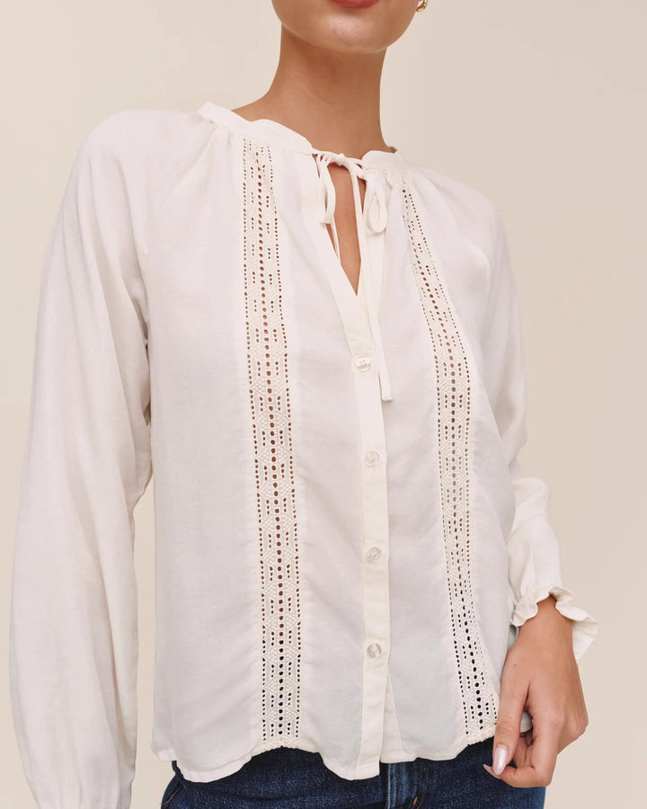 LONG SLEEVE LACE INSET SHIRT top BELLA DAHL 