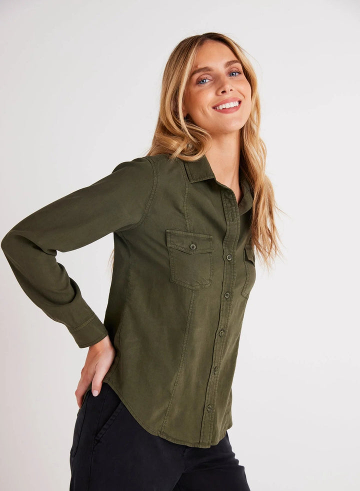 LONG SLEEVE SEAMED SHIRT TOP BELLA DAHL 