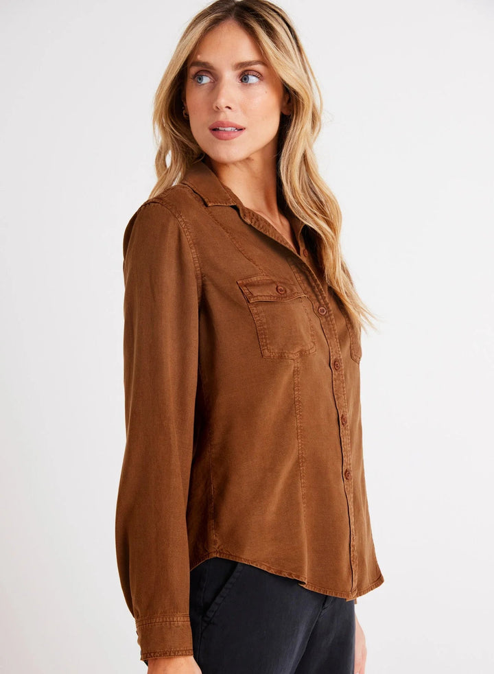 LONG SLEEVE SEAMED SHIRT TOP BELLA DAHL 