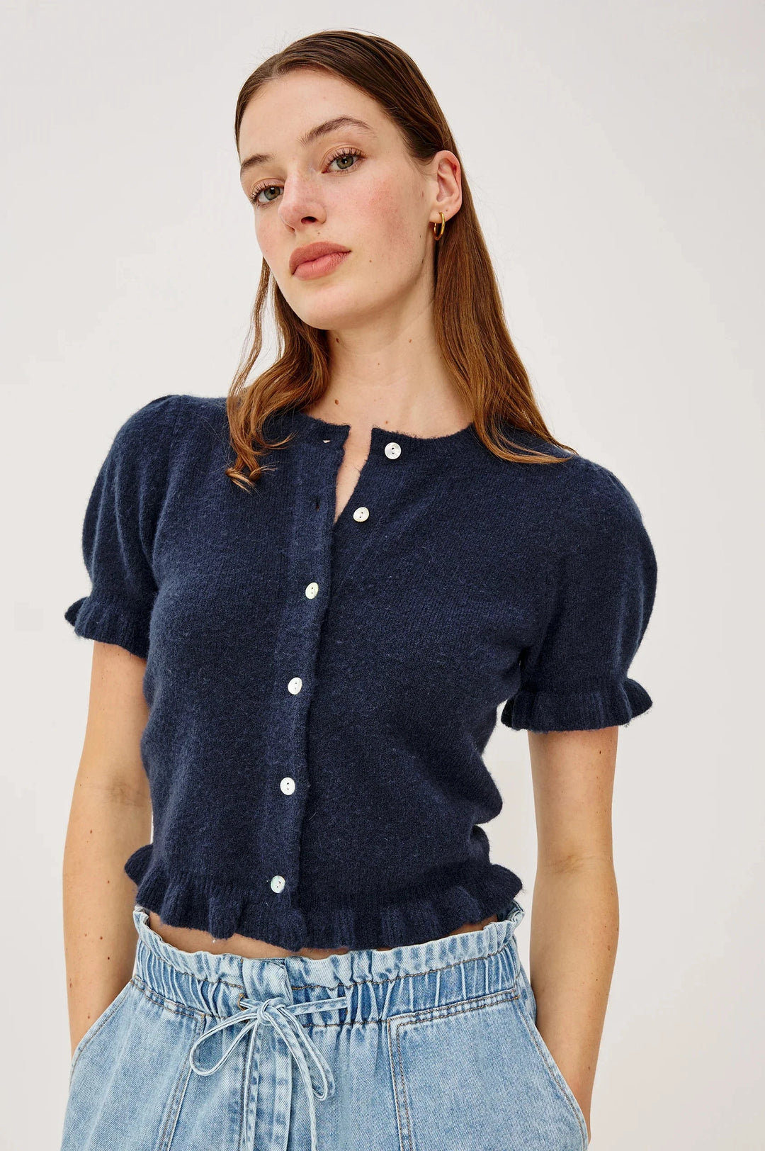 LORA TOP - NAVY Cardigan RAILS 