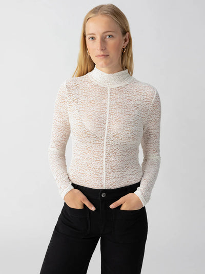 LS TEXTURED MOCK NECK TOP TOP SANCTUARY 