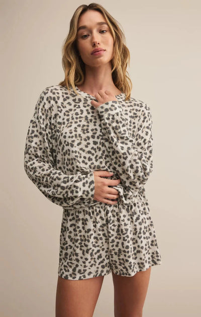 LUXE LEOPARD LONG SLEEVE TOP TOP Z SUPPLY 