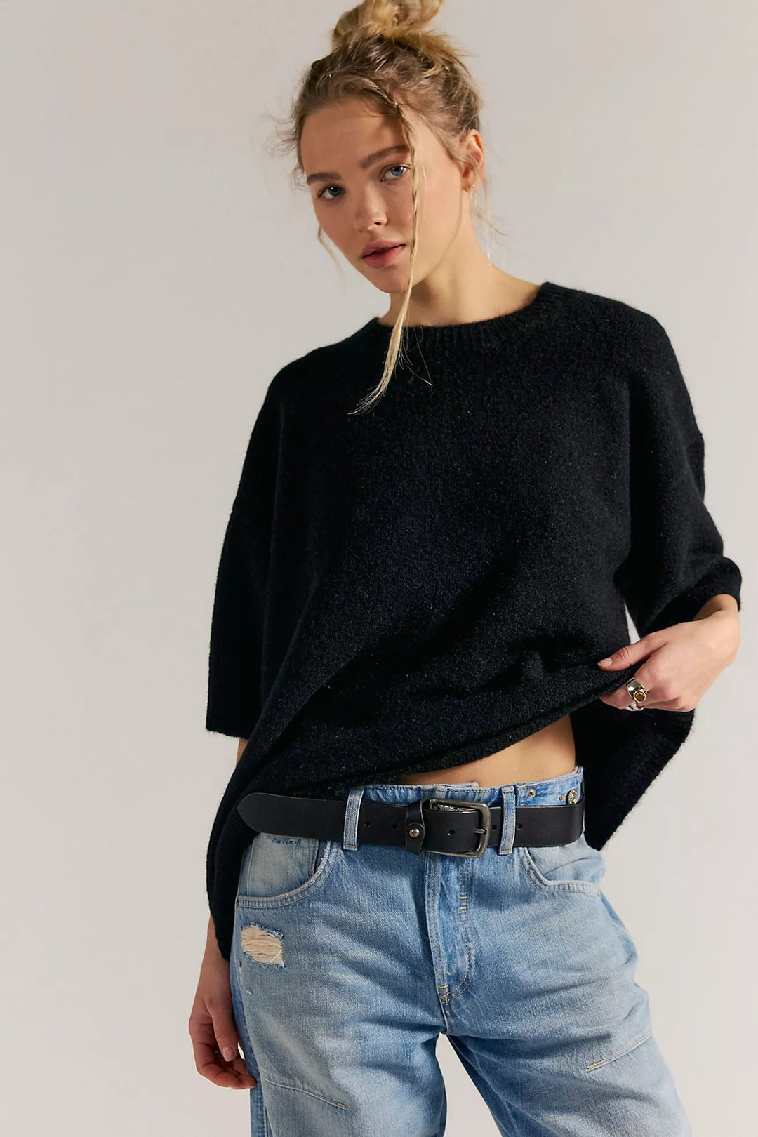 MARGOT SWEATER TEE SWEATER Free People XS BLACK 