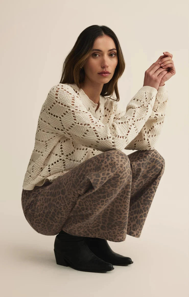 MARLI DENIM LEOPARD PANT DENIM Z SUPPLY 